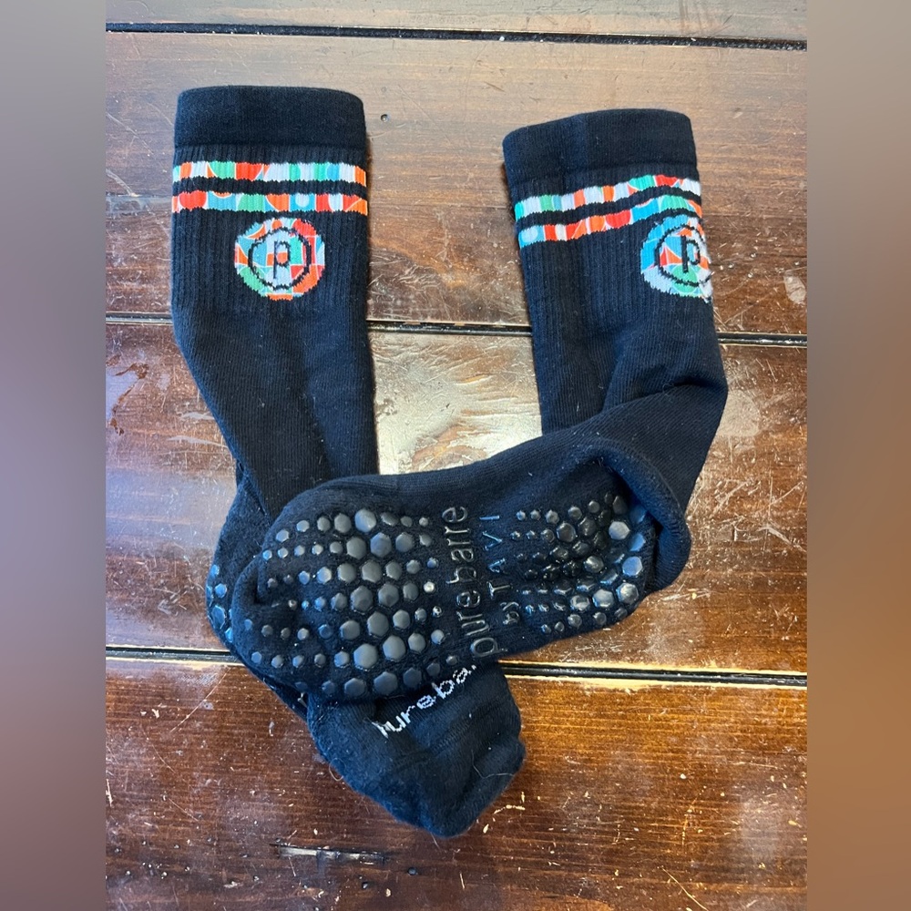 Pure Barre crew height socks. Size small.
